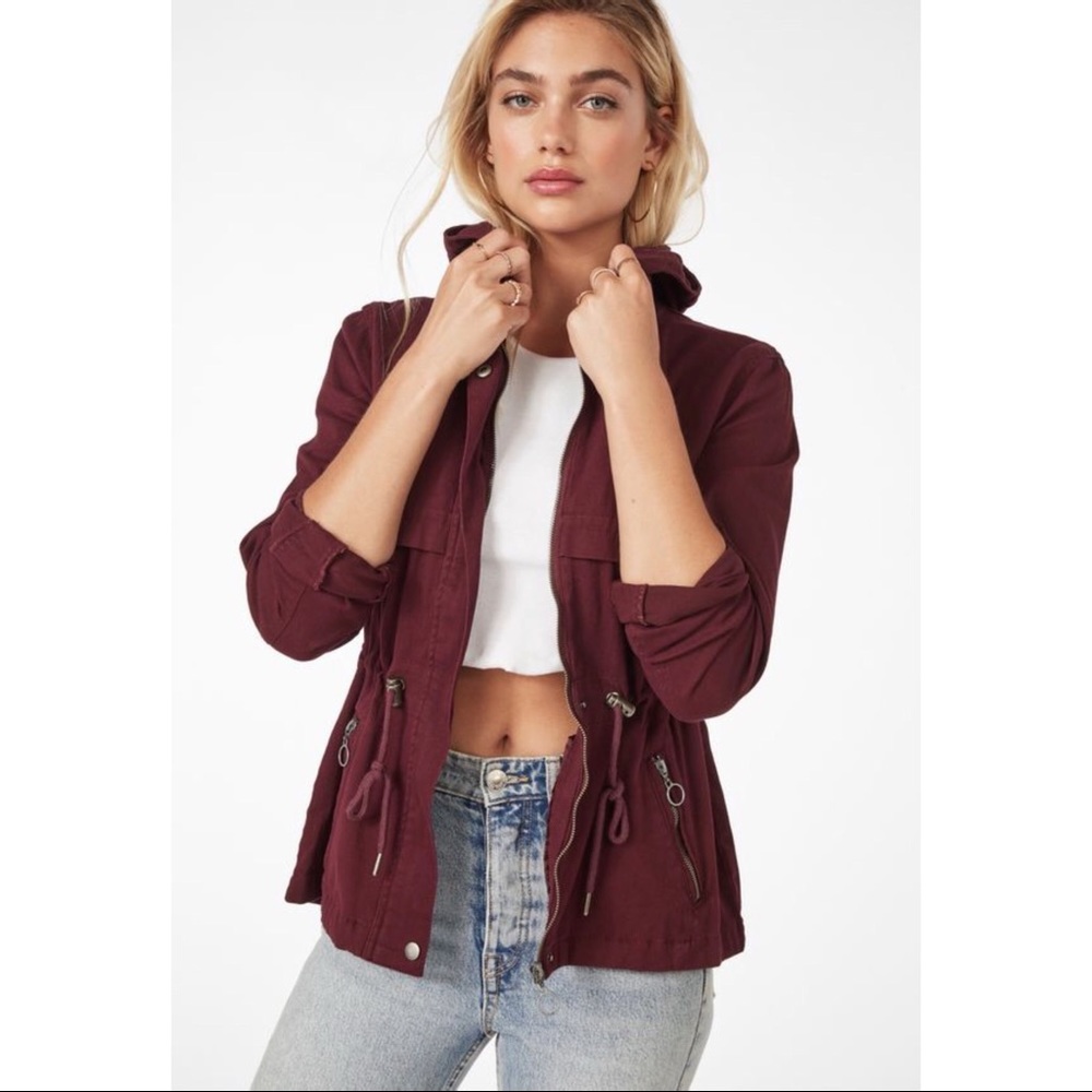 JustFab Front Zip Utility Jacket